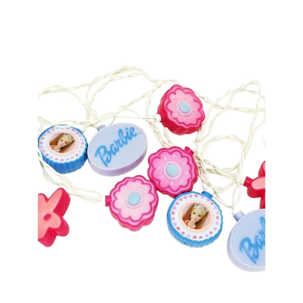 Barbie Lifestyle Pink & Blue Decorative Flower and Logo String Lights Y2K